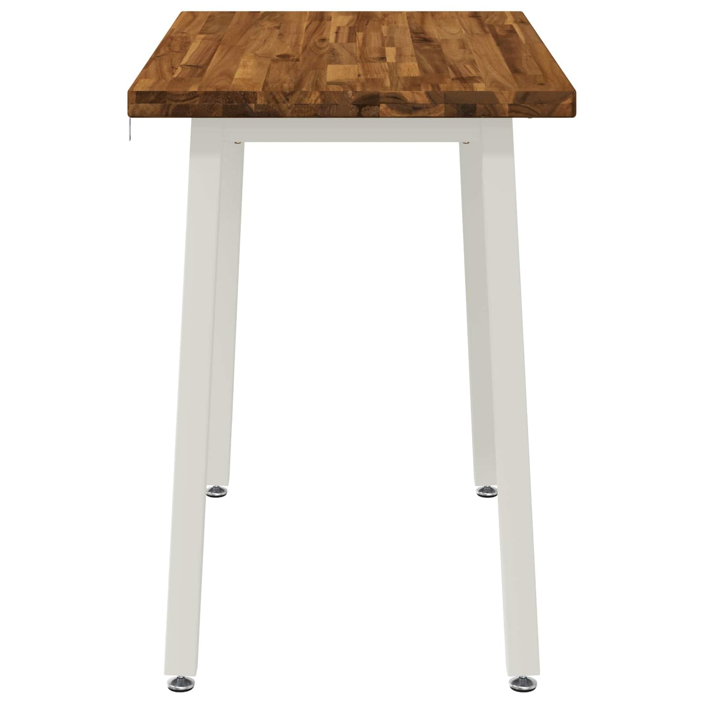 90 x 55 x 75 cm Massivt Akacietræ Natur og hvid Rektangulær