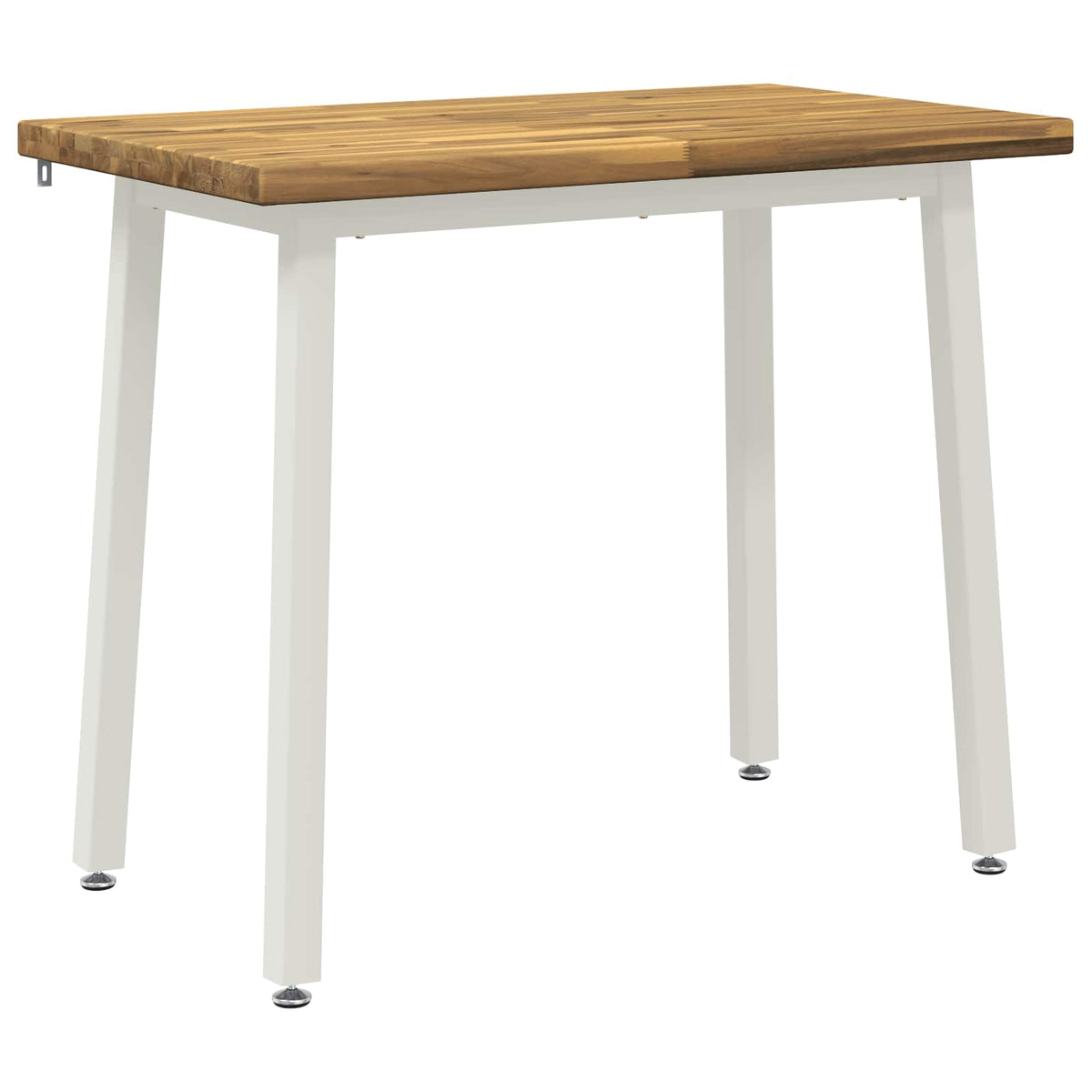 90 x 55 x 75 cm Massivt Akacietræ Hvid Rektangulær
