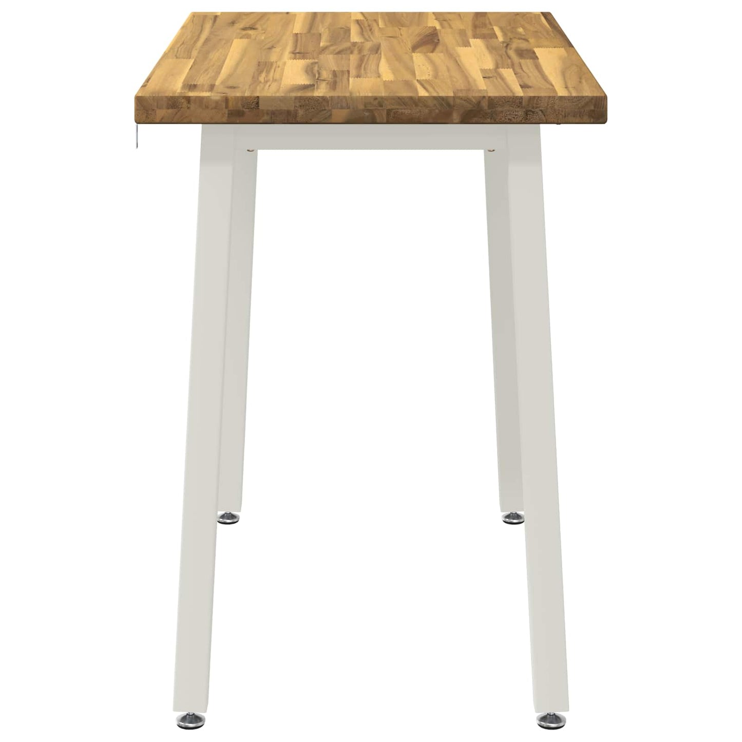 90 x 55 x 75 cm Massivt Akacietræ Hvid Rektangulær
