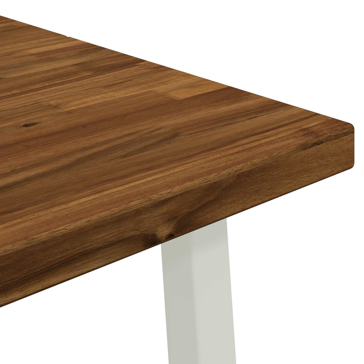 110 x 55 x 75 cm Massivt Akacietræ Natur og hvid Rektangulær