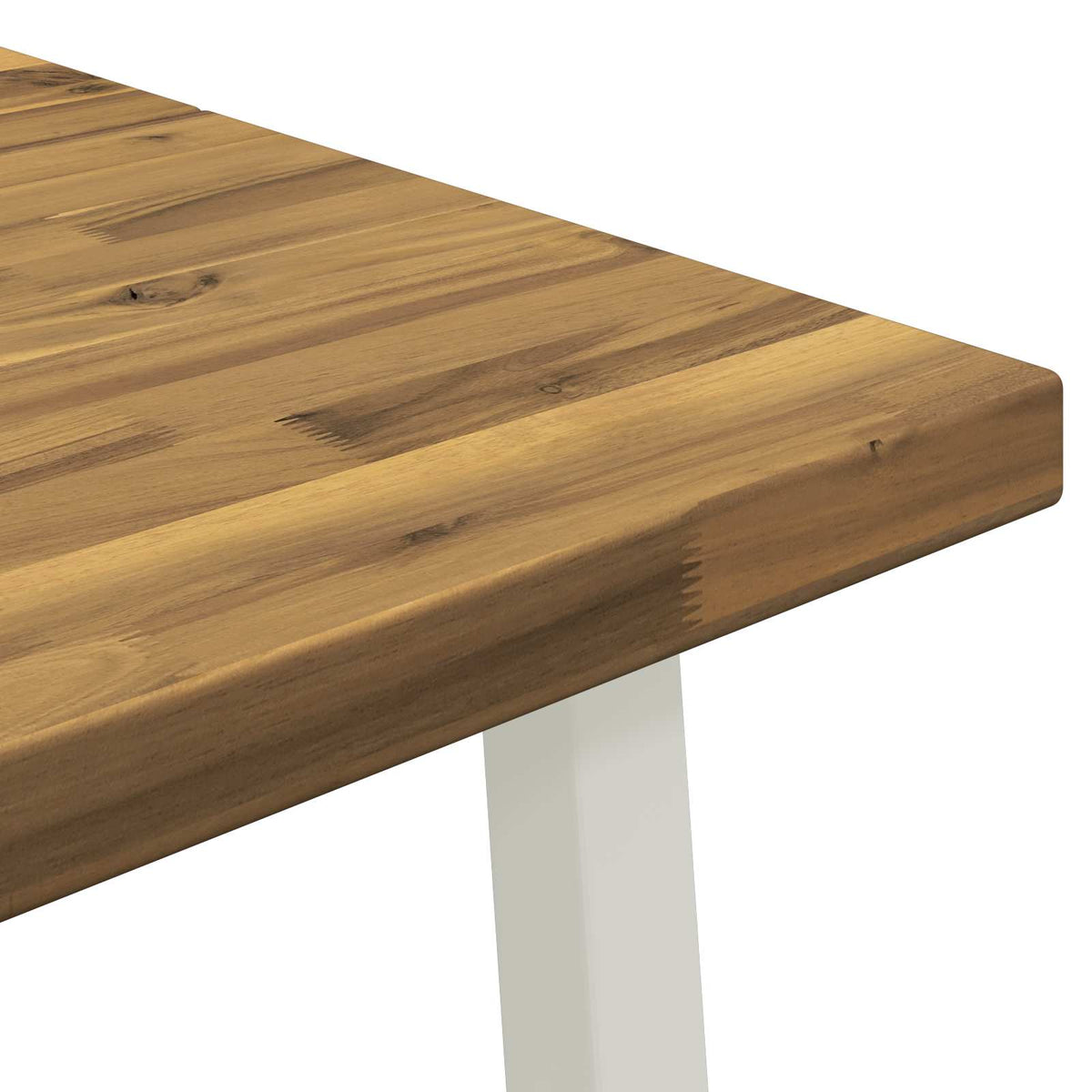 110 x 55 x 75 cm Massivt Akacietræ Hvid Rektangulær