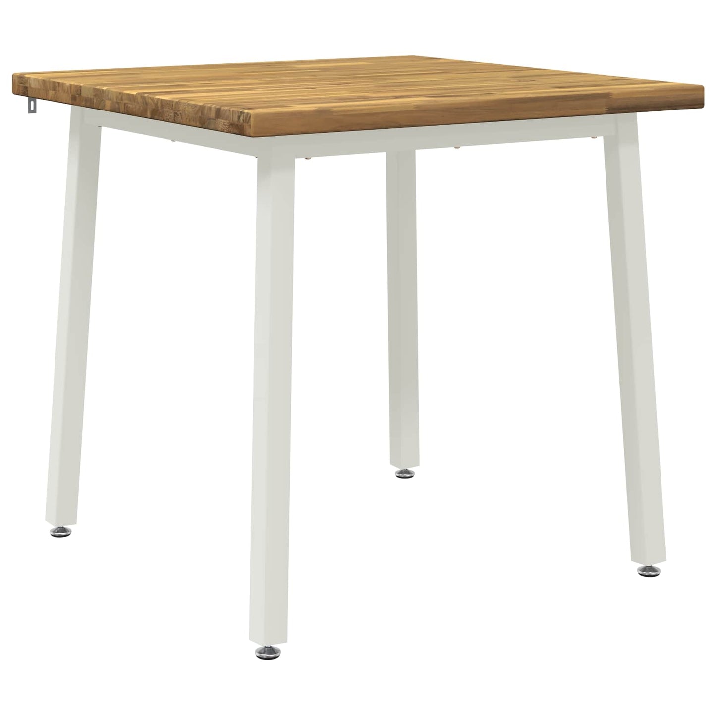 70 x 70 x 75 cm Massivt Akacietræ Hvid Firkantet