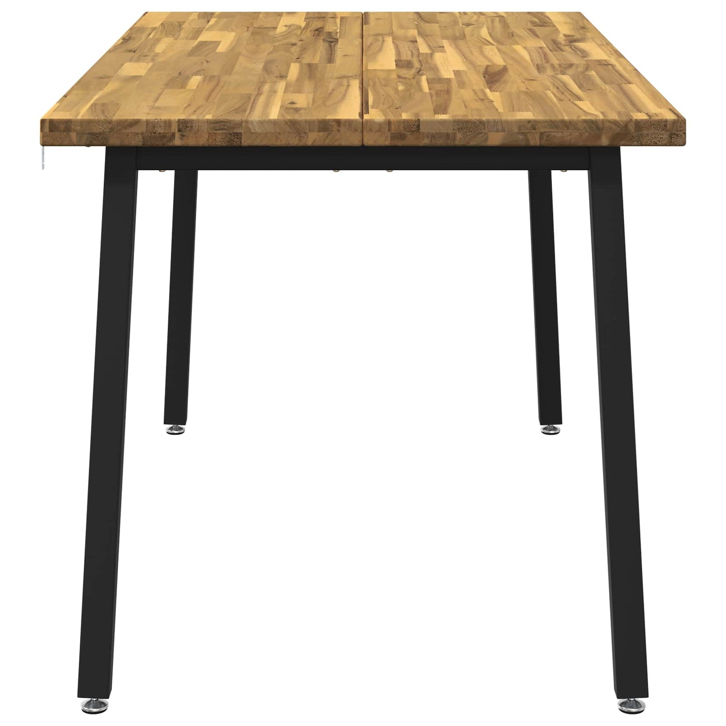 140 x 70 x 75 cm Massivt Akacietræ Hvid og sort Rektangulær