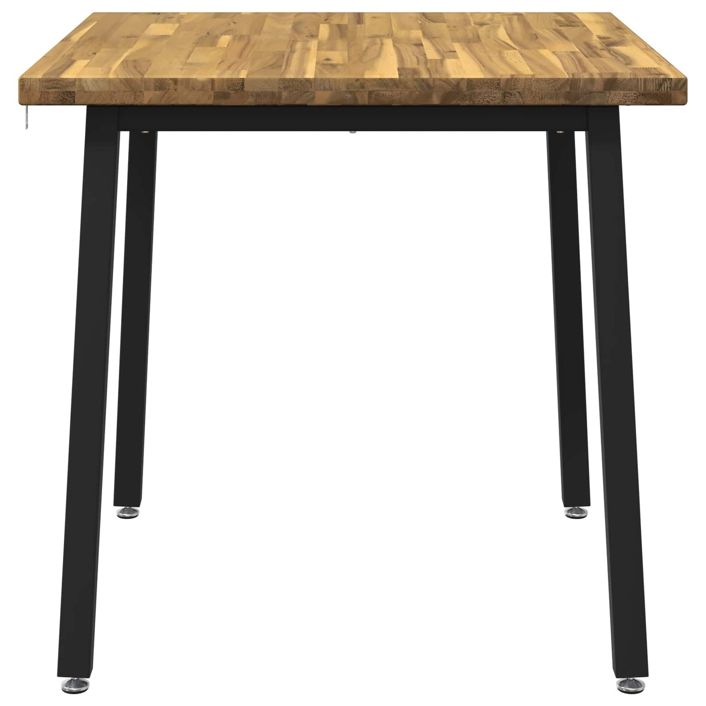 80 x 80 x 75 cm Massivt Akacietræ Hvid og sort Firkantet