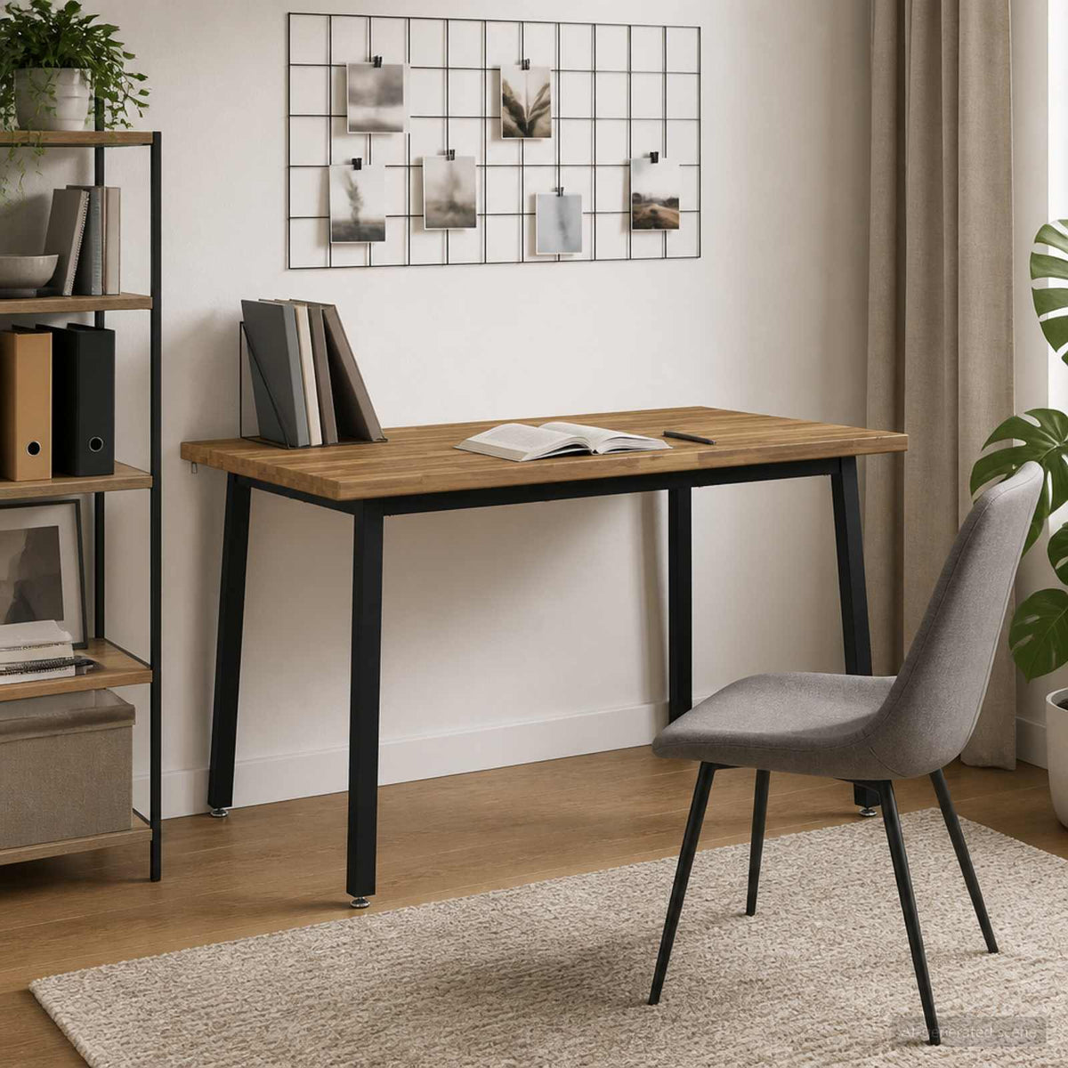 120 x 70 x 75 cm Massivt Akacietræ Hvid og sort Rektangulær