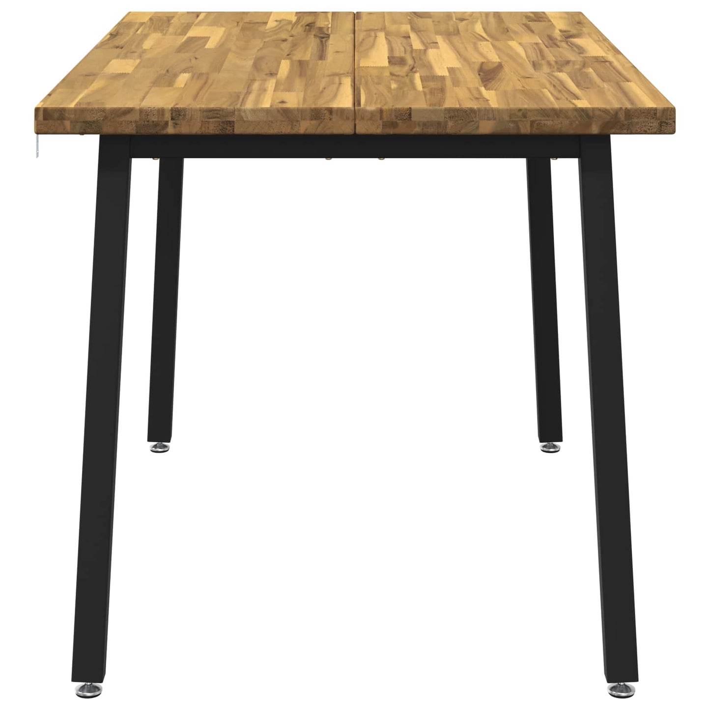 120 x 80 x 75 cm Massivt Akacietræ Hvid og sort Rektangulær
