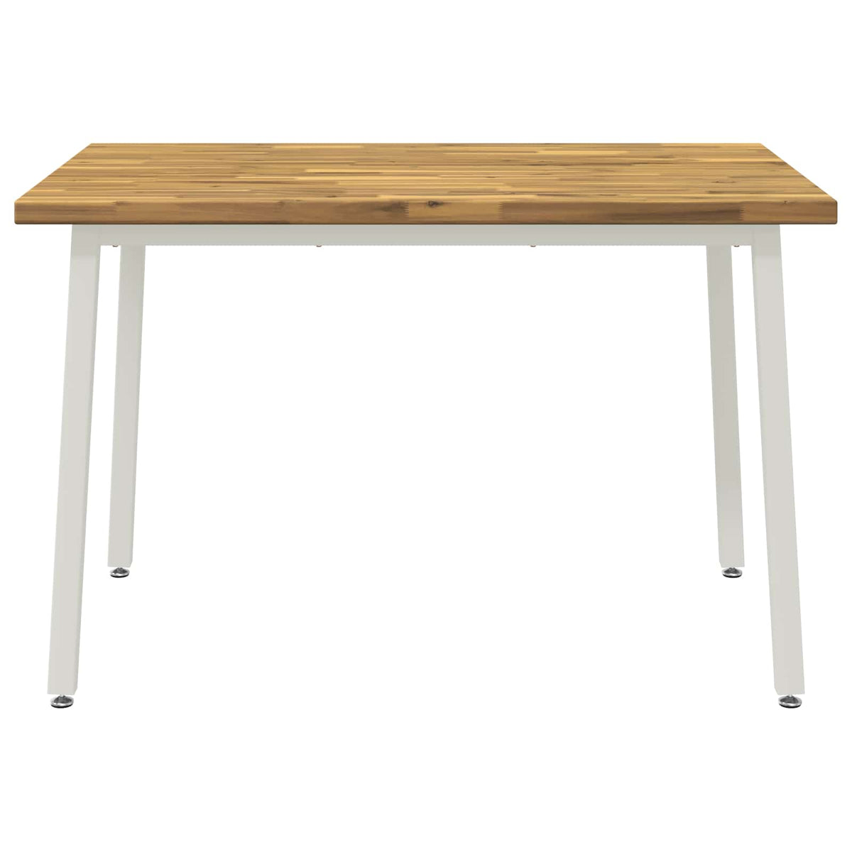 120 x 80 x 75 cm Massivt Akacietræ Hvid Rektangulær