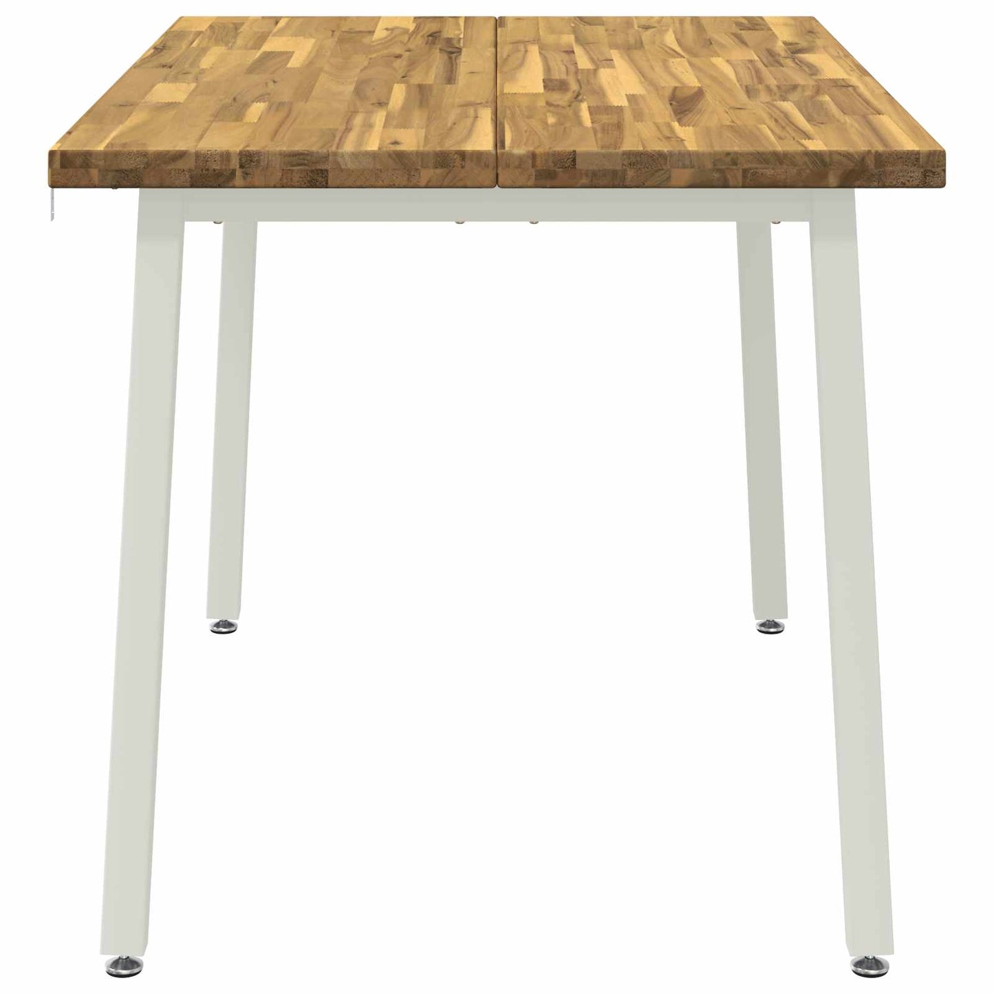 120 x 80 x 75 cm Massivt Akacietræ Hvid Rektangulær