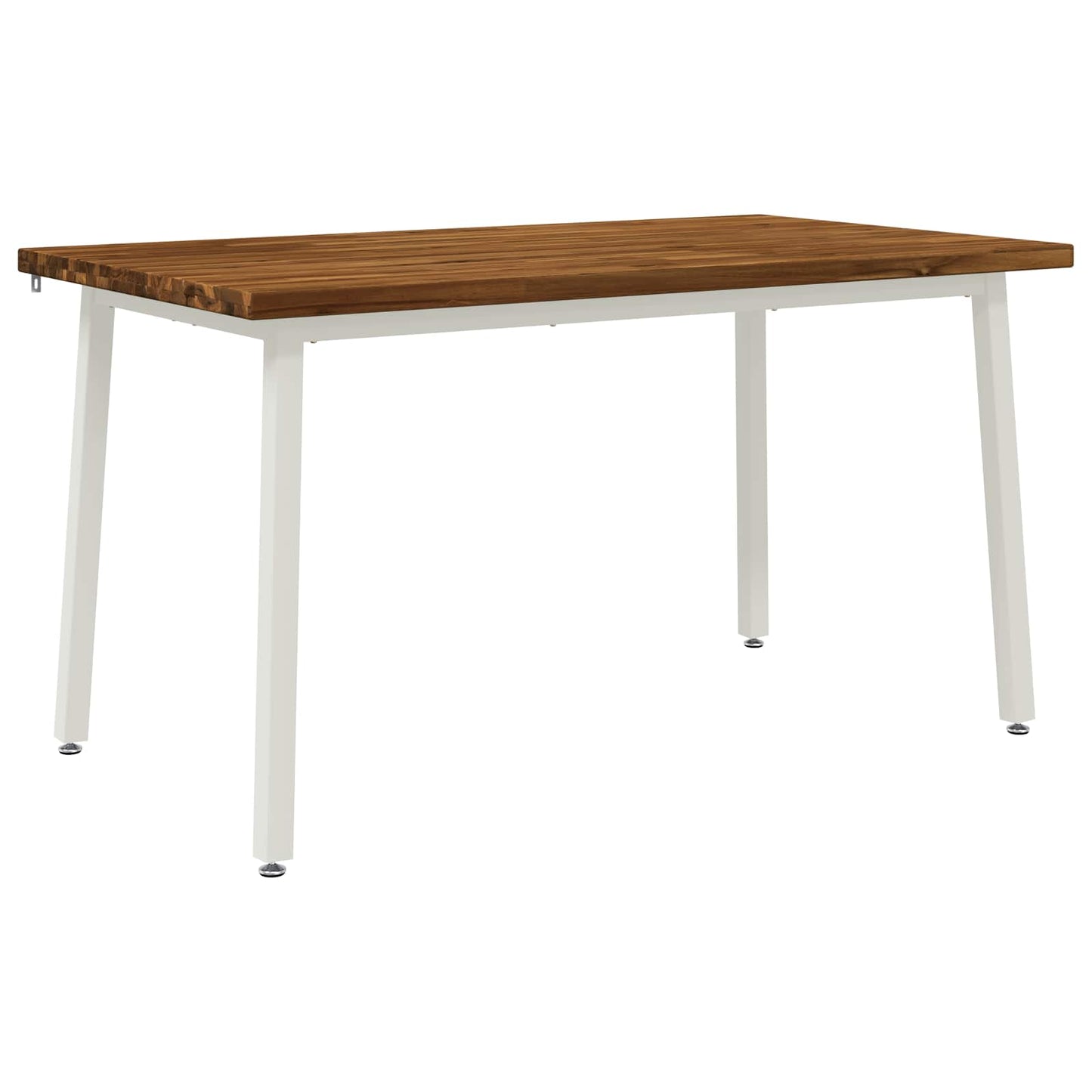 140 x 80 x 75 cm Massivt Akacietræ Natur og hvid Rektangulær