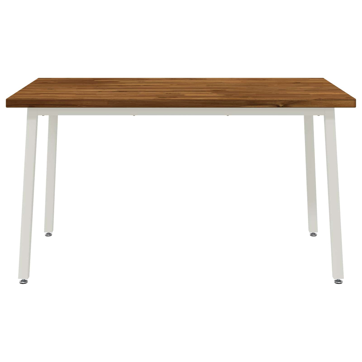 140 x 80 x 75 cm Massivt Akacietræ Natur og hvid Rektangulær