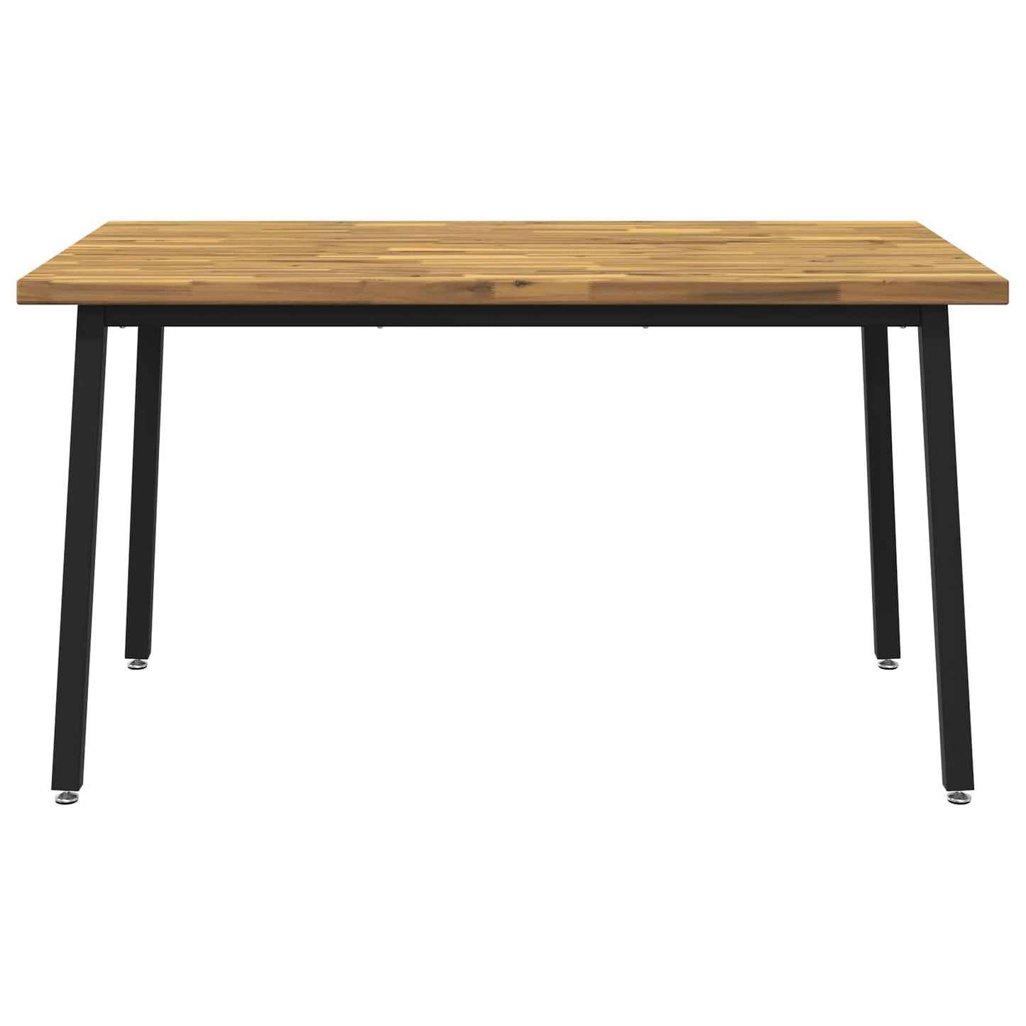 140 x 80 x 75 cm Massivt Akacietræ Hvid og sort Rektangulær