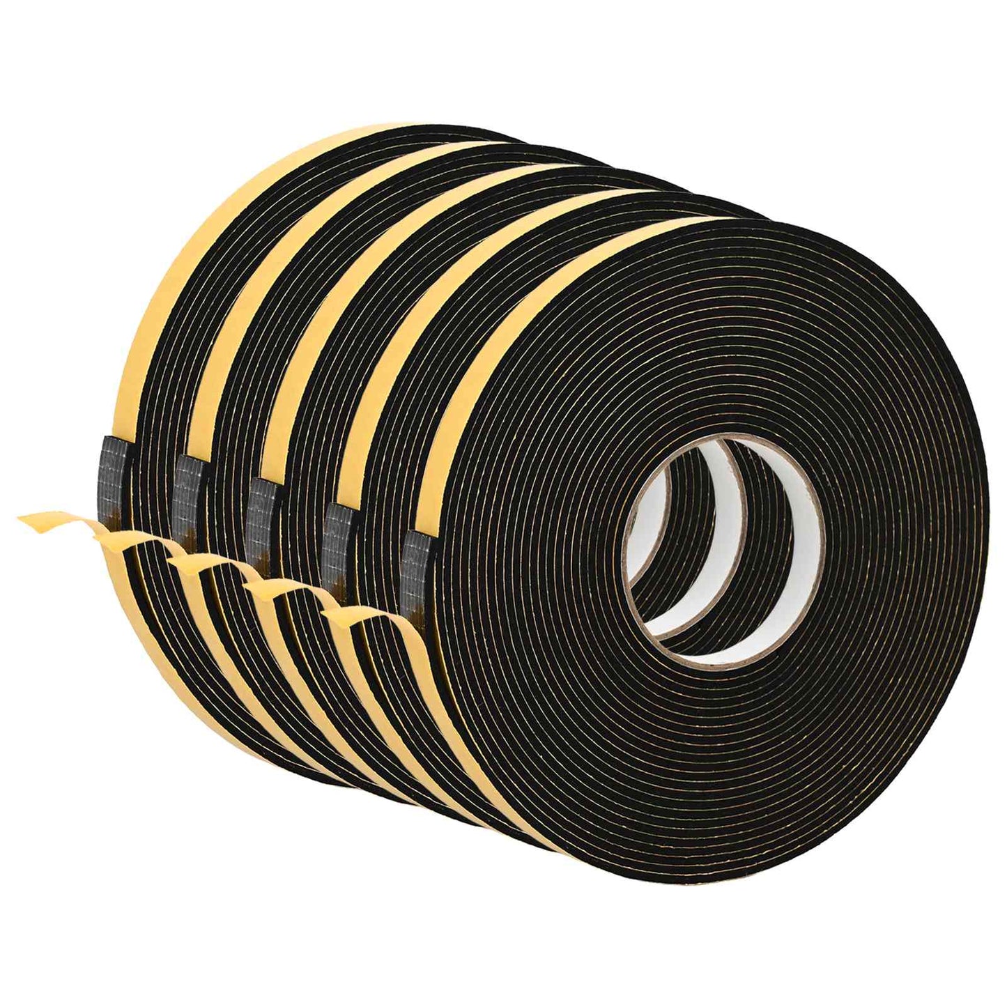 Selvklæbende skum tape 5 stk. Sort 15mm x 10m CR Skum