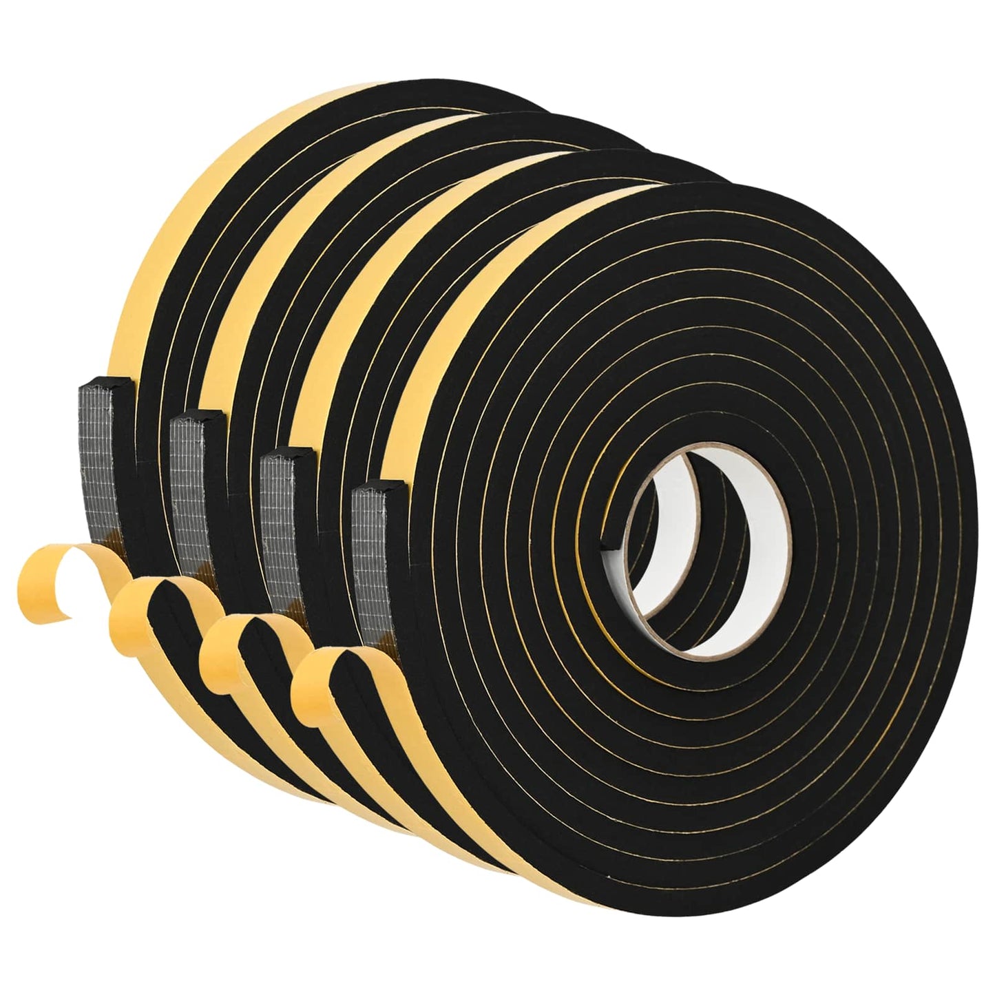 Selvklæbende skum tape 4 stk. Sort 15mm x 5m CR Skum
