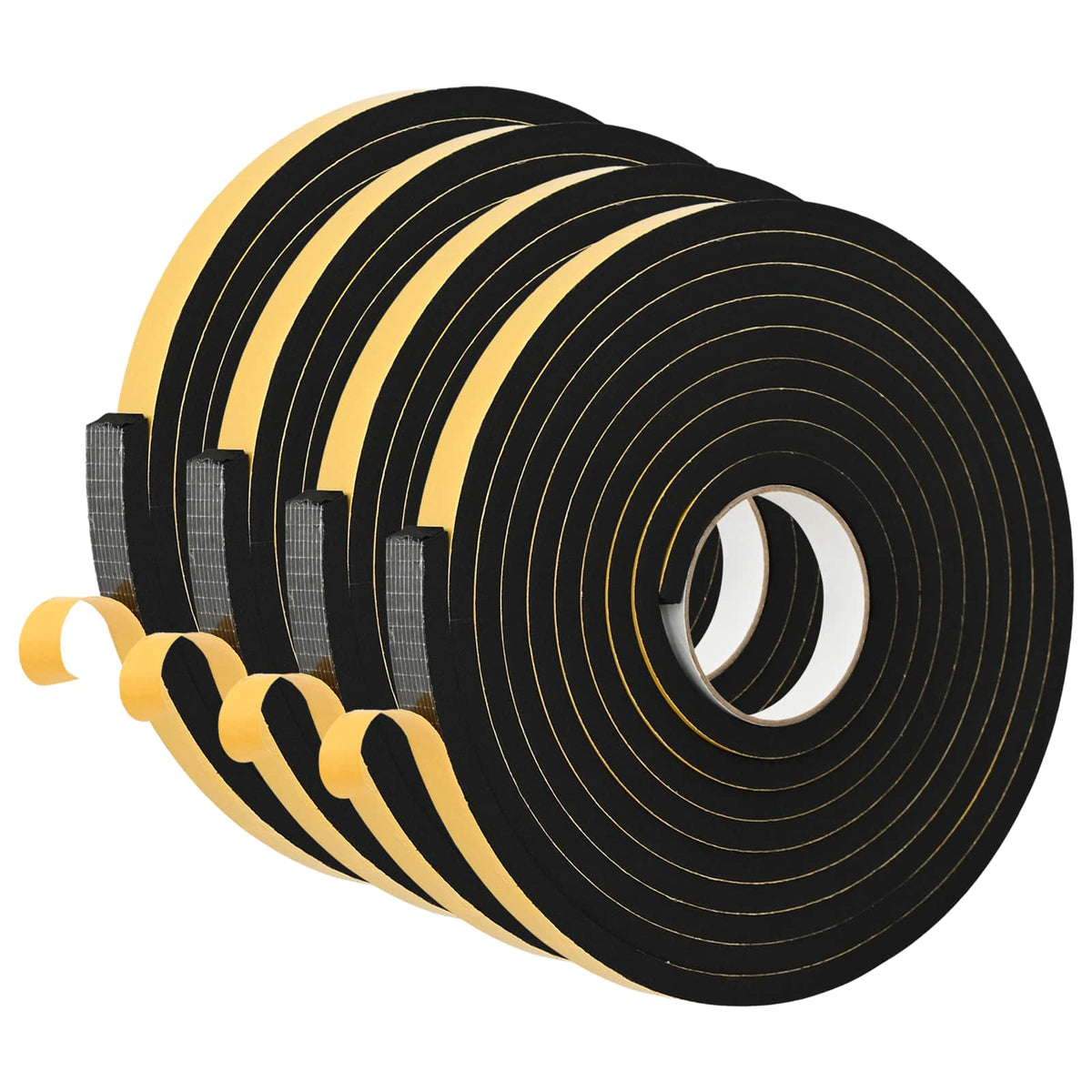 Selvklæbende skum tape 4 stk. Sort 20mm x 5m CR Skum