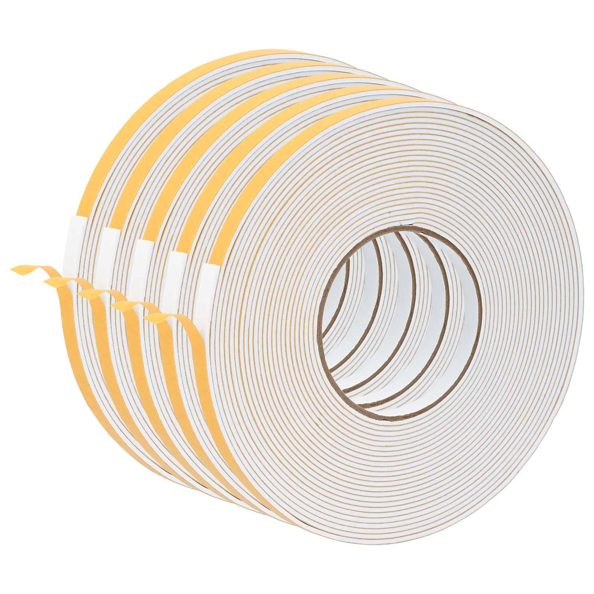 Selvklæbende skum tape 5 stk. Hvid 10 mm x 10 m CR Skum