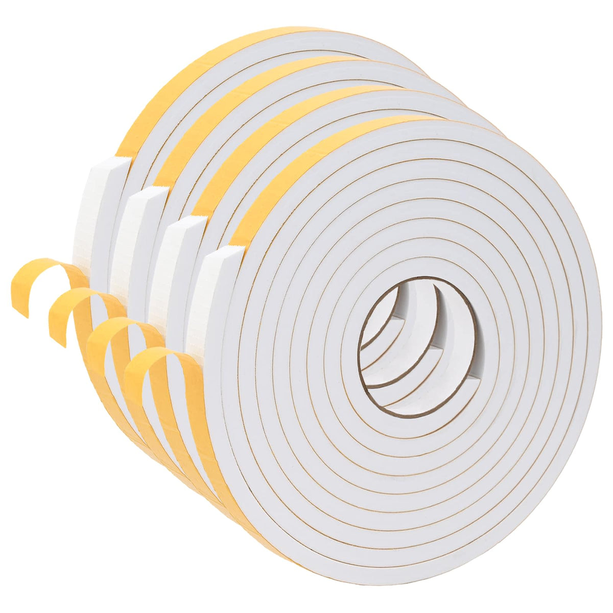 Selvklæbende skum tape 4 stk. Hvid 15mm x 5m CR Skum