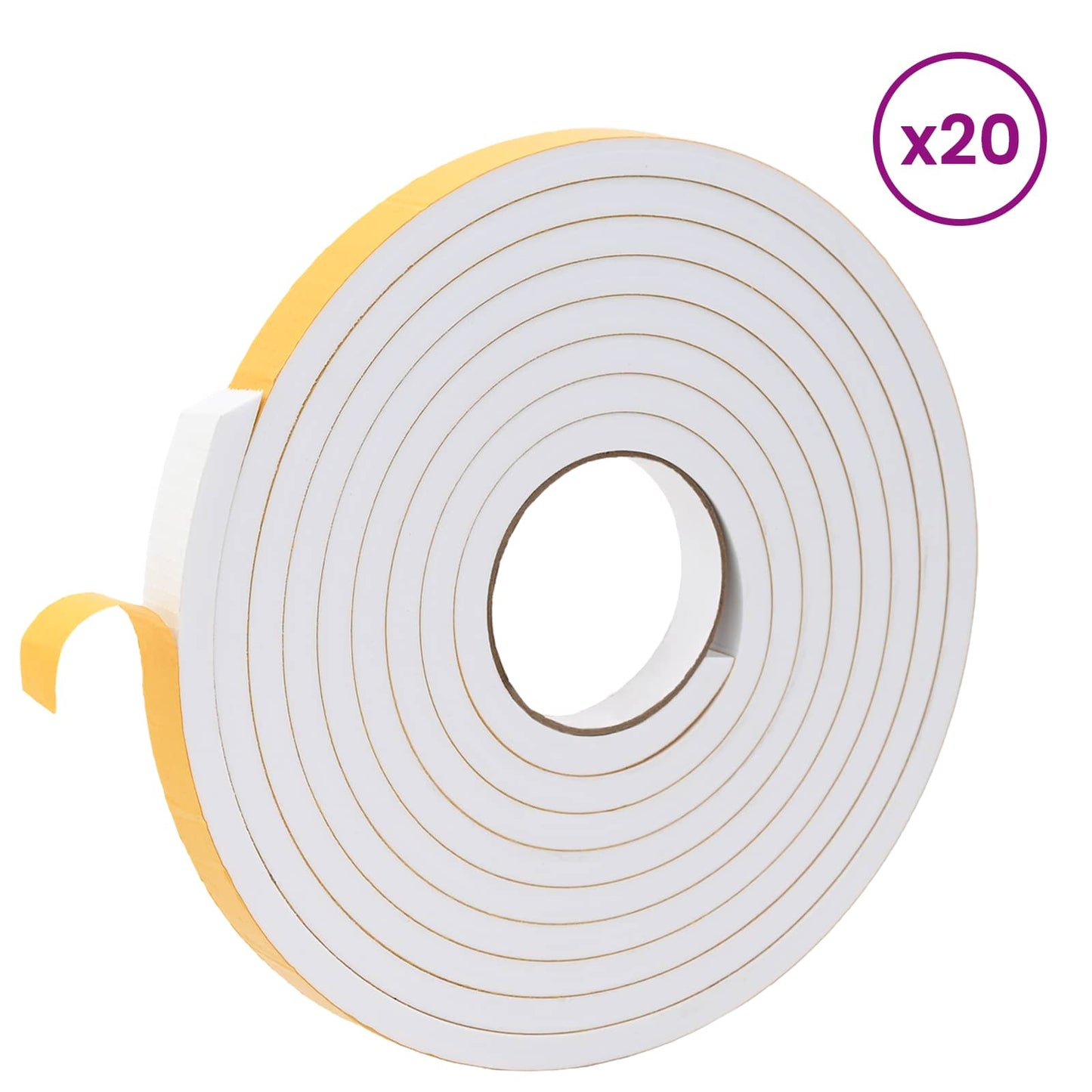 Selvklæbende skum tape 20 stk. Hvid 15mm x 5m CR Skum