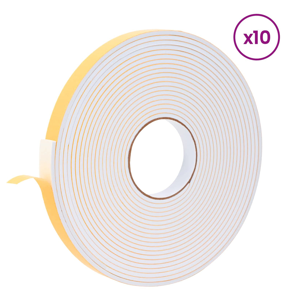 Selvklæbende skum tape 10 stk. Hvid 20mm x 10m CR Skum