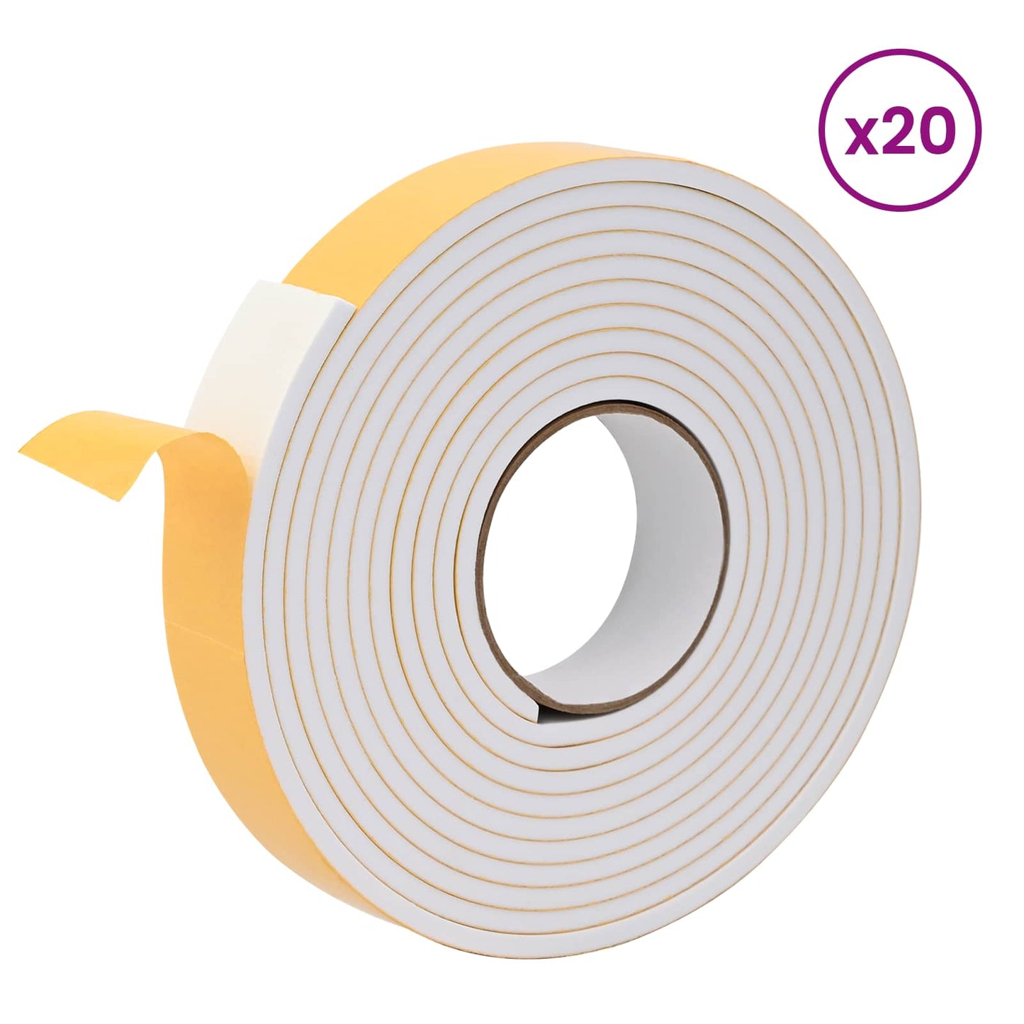 Selvklæbende skum tape 20 stk. Hvid 30 mm x 5 m CR Skum