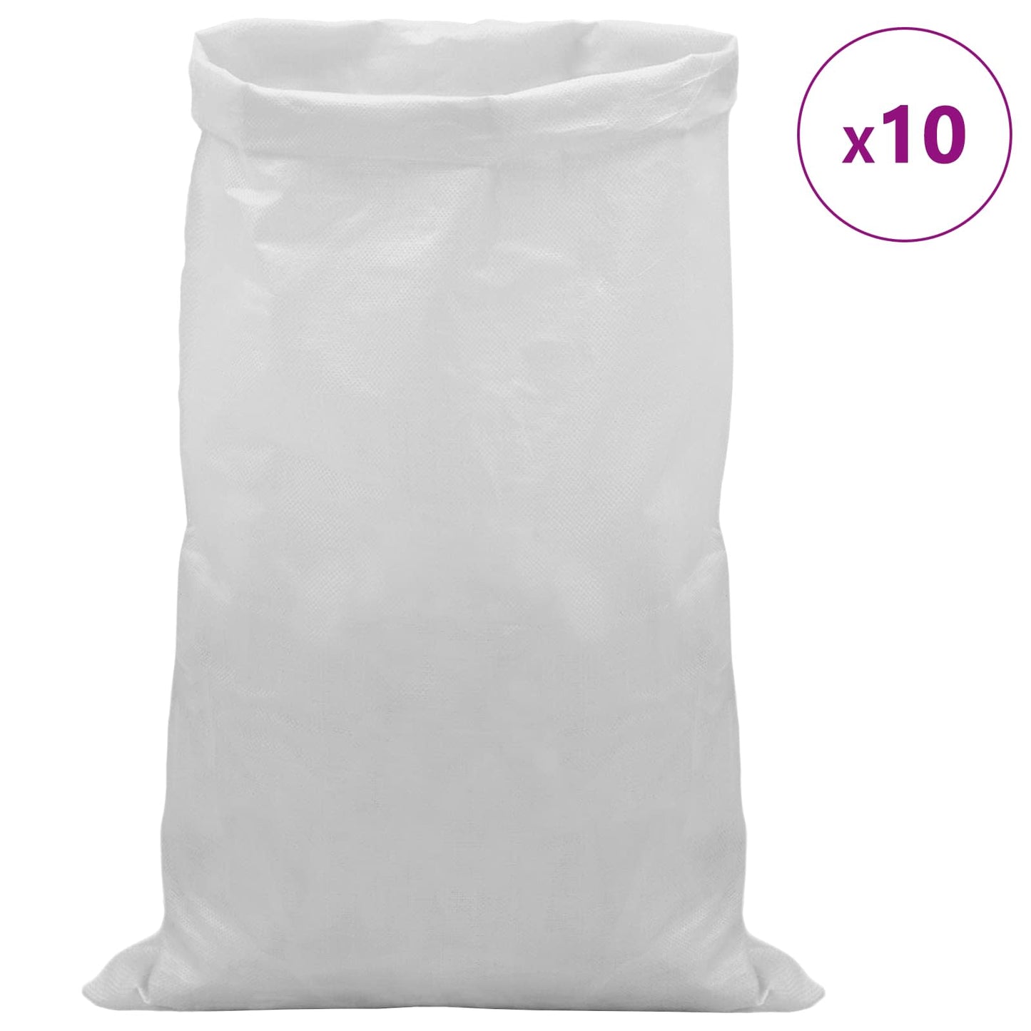 Vevde sække 10 stk. Hvid 60 x 110 cm PP