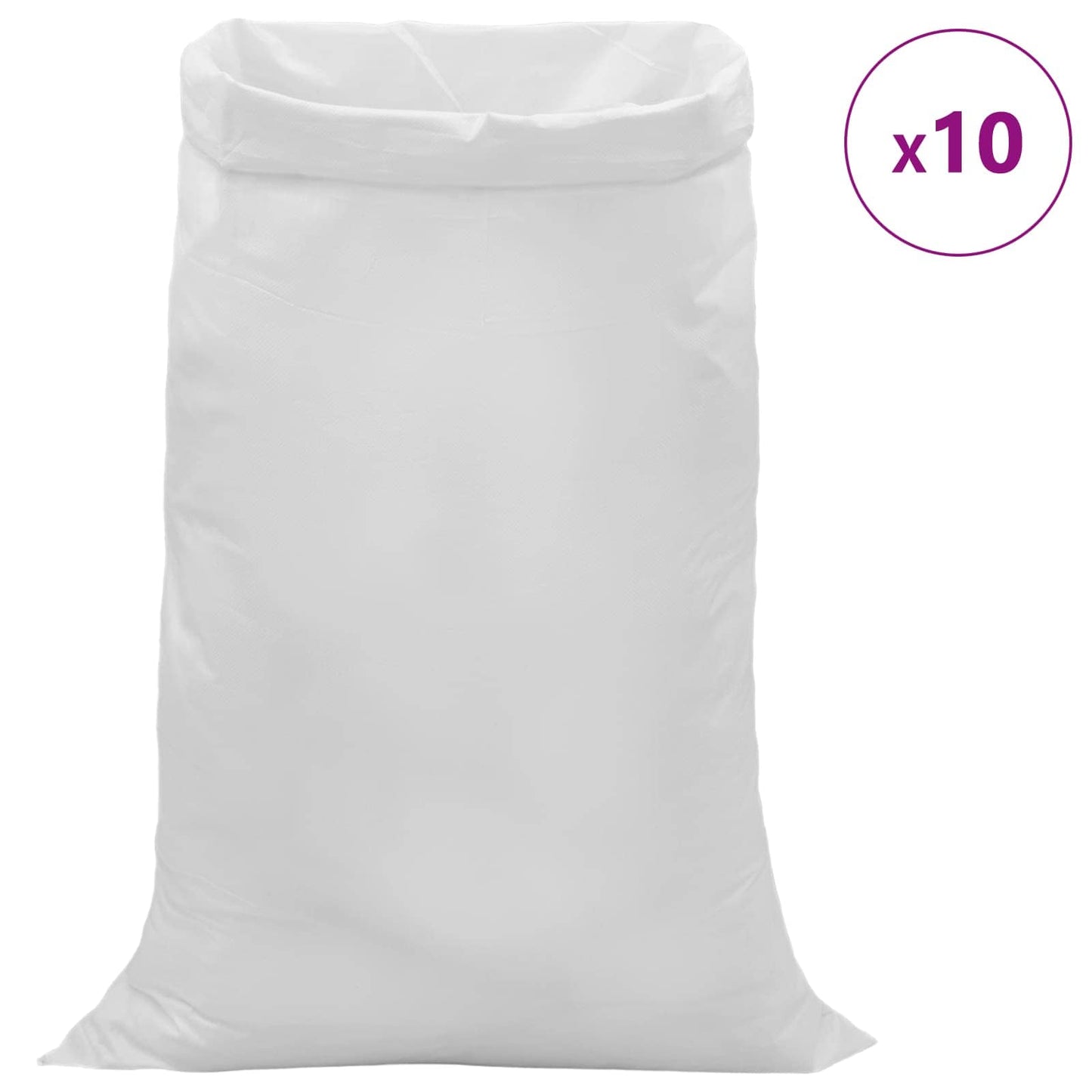 Vevde sække 10 stk. Hvid 80 x 125 cm PP