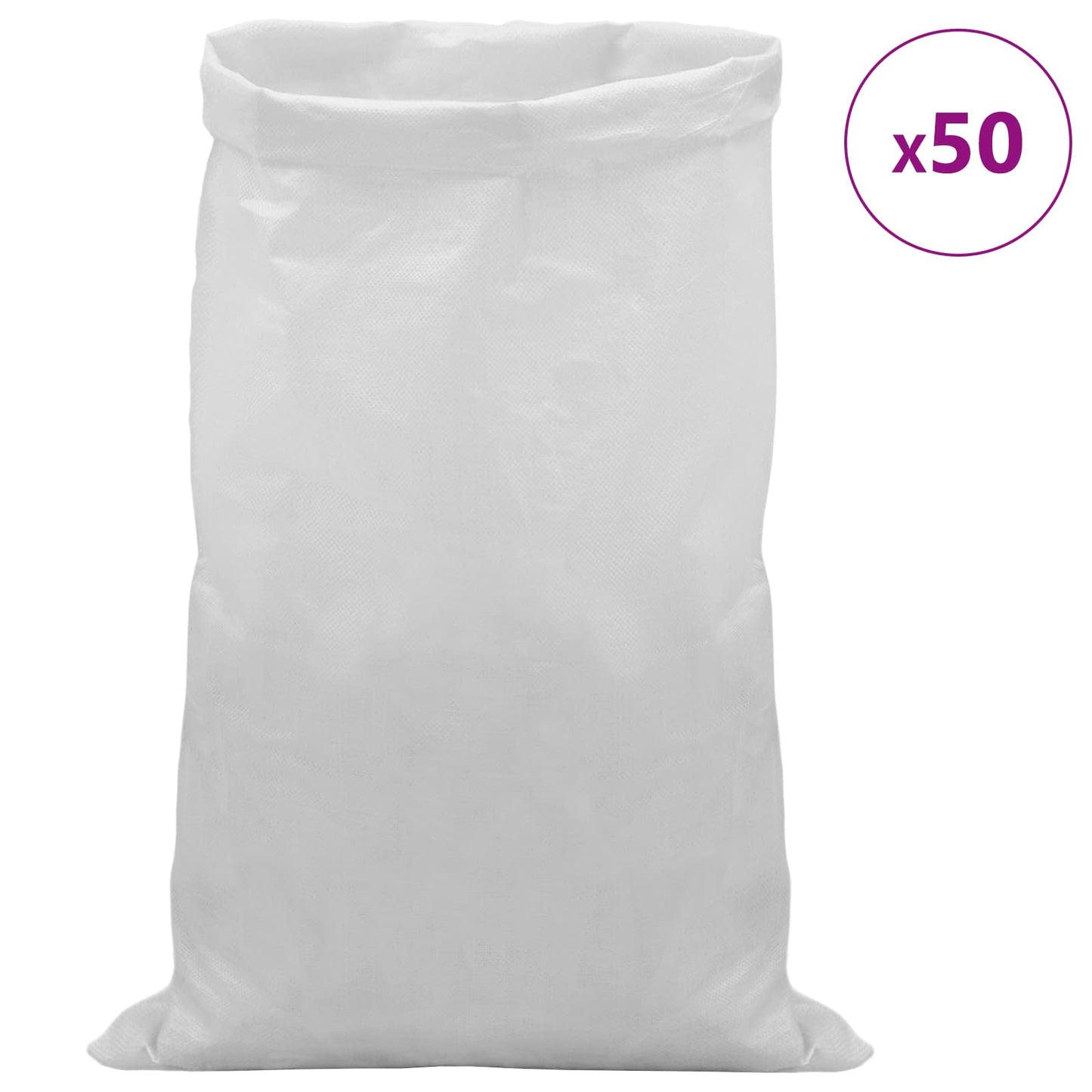 Vevde sække 50 stk. Hvid 65 x 105 cm PP