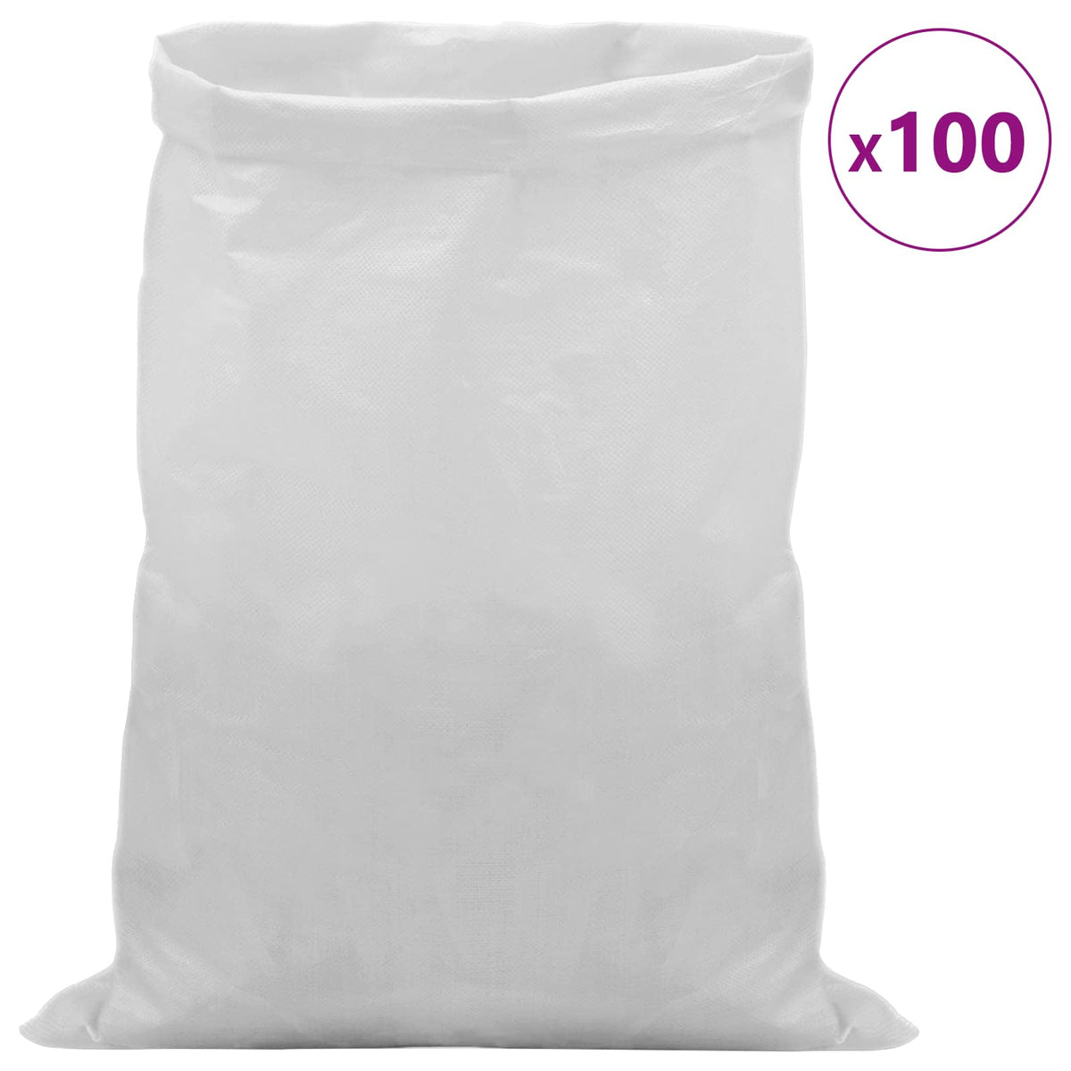 Vevde sække 100 stk. Hvid 50 x 80 cm PP