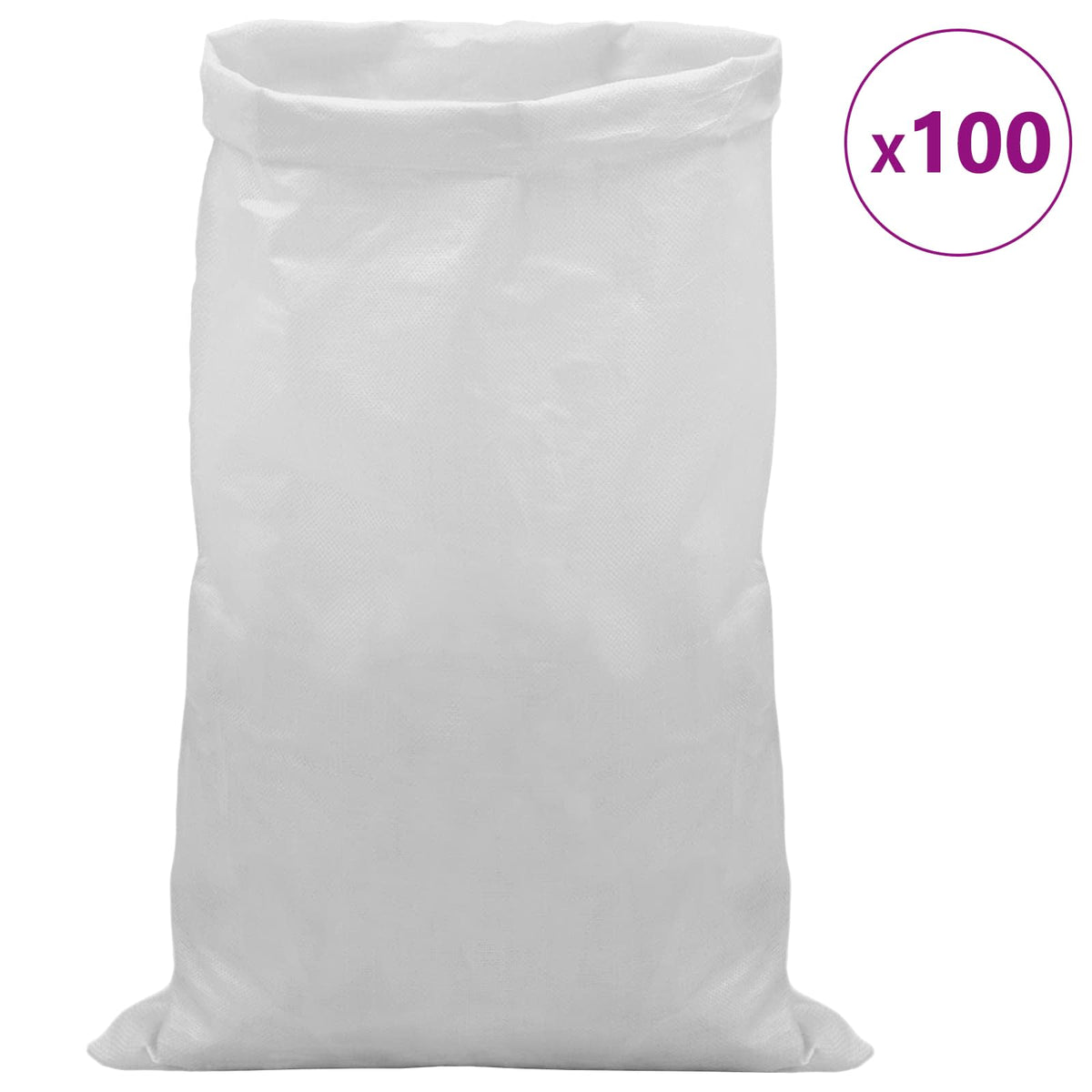 Vevde sække 100 stk. Hvid 65 x 105 cm PP