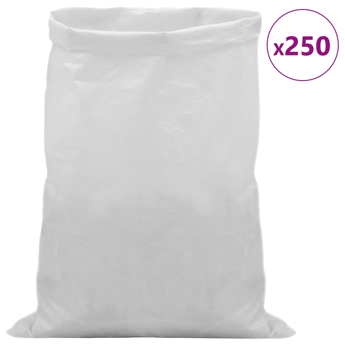 Vevde sække 250 stk. Hvid 40 x 60 cm PP