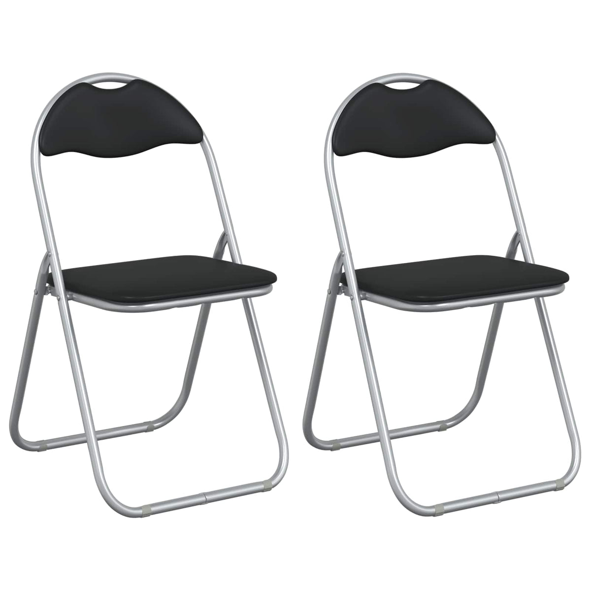 Sammenklappelig stol 2 pcs Sort og grå 48 x 43,5 x 81 cm