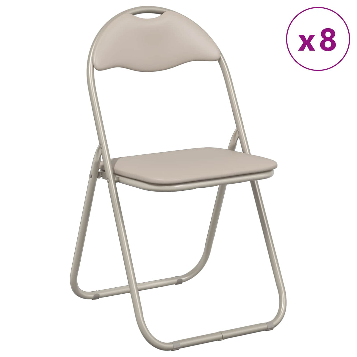 Sammenklappelig stol 8 stk. Faux læder Sandfarvet