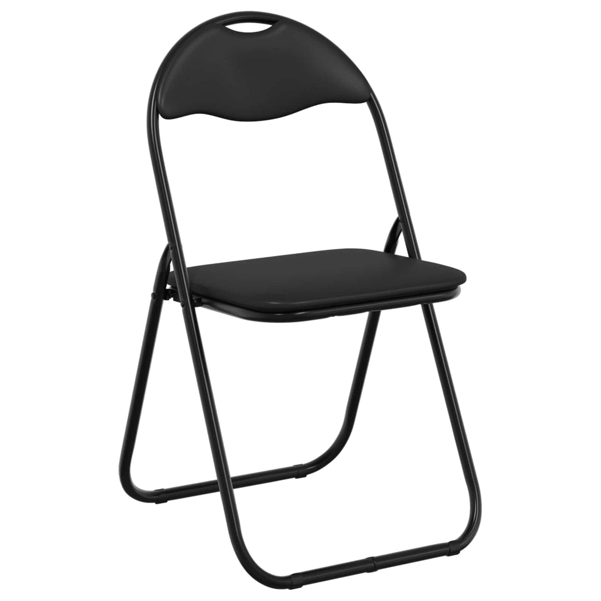 Sammenklappelig stol 8 stk. Faux læder Sort 48 x 43,5 x 81 cm