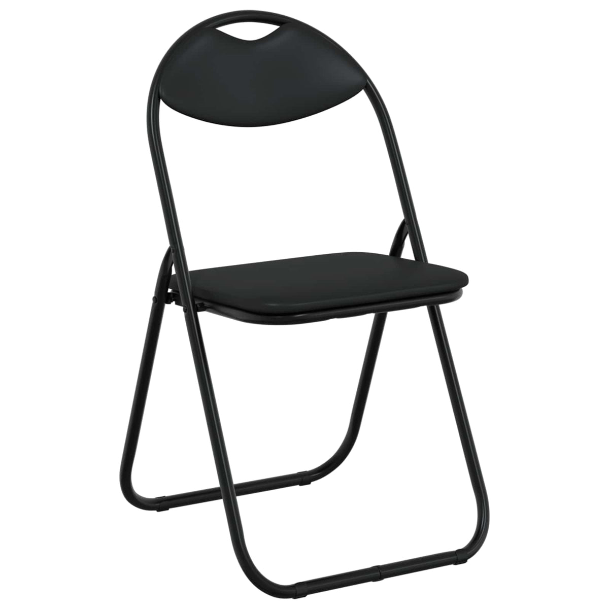 Sammenklappelig stol 2 stk. Faux læder Sort 48 x 43,5 x 81 cm