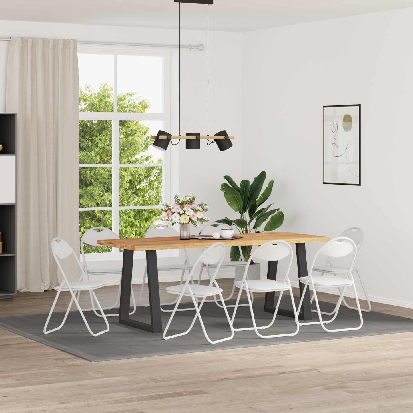 Sammenklappelig stol 8 stk. Faux læder Hvid 48 x 43,5 x 81 cm