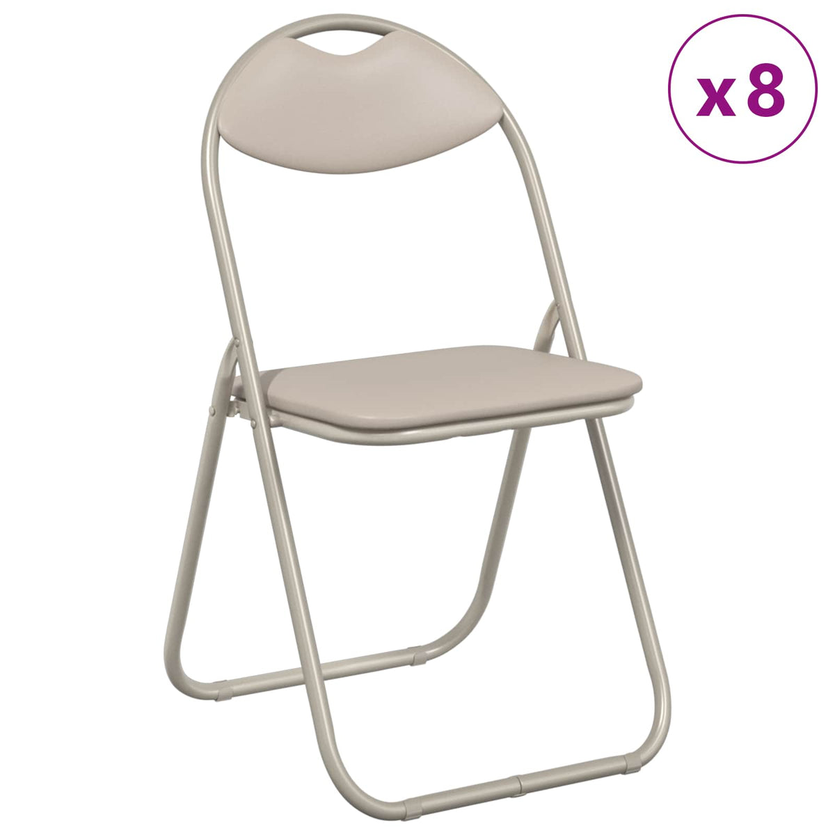 Sammenklappelig stol 8 stk. Faux læder Sandfarvet