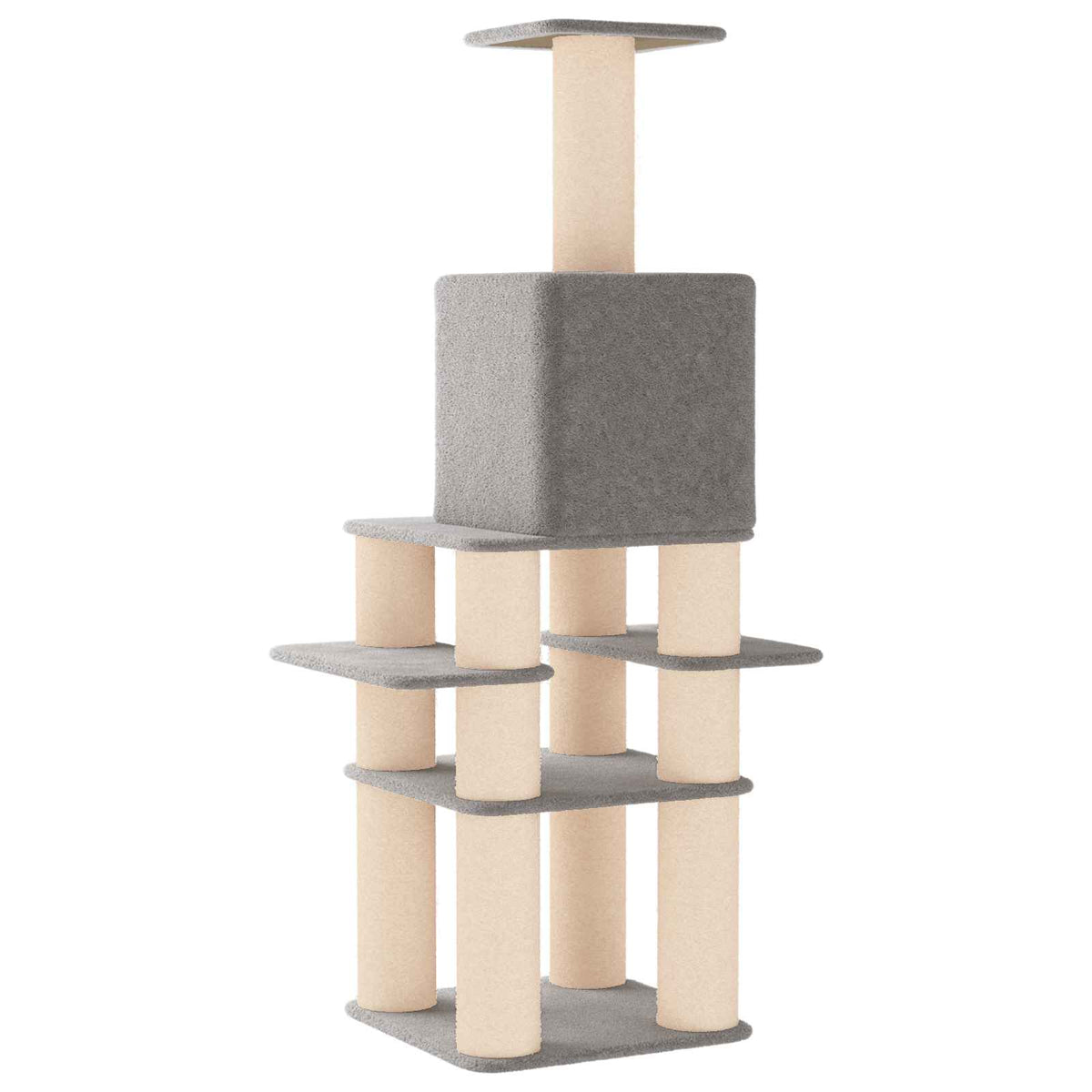 Kattetræ med sisal klatreposter Lysegrå 180 cm