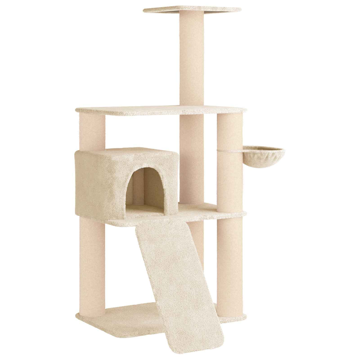 Kattetræ med sisal klatreposter Cremefarvet 173 cm