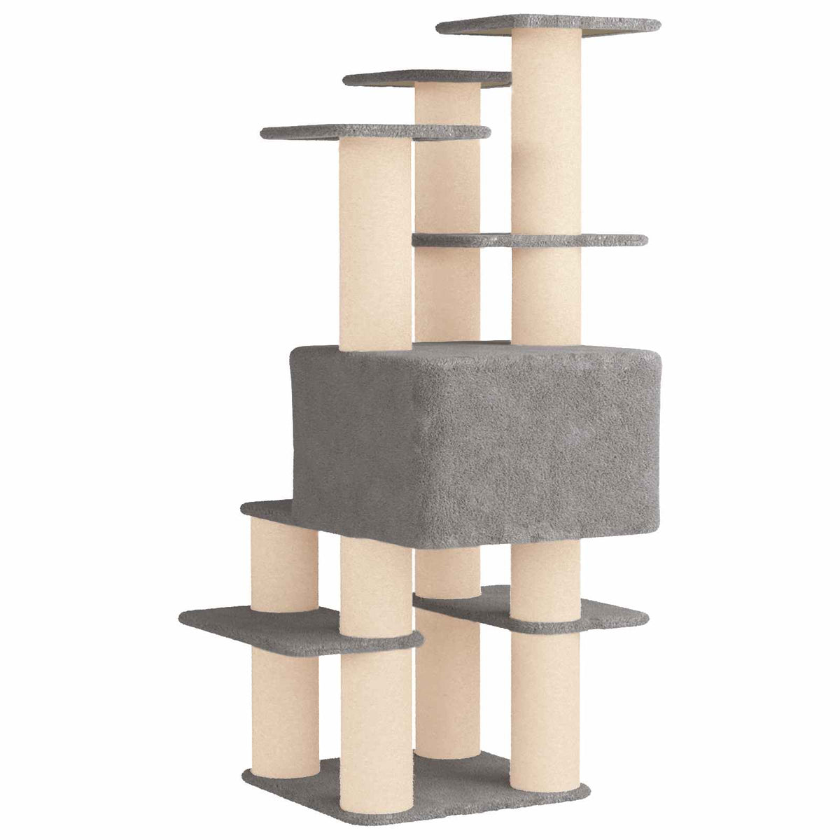 Kattetræ med sisal klatreposter Lysegrå 161 cm