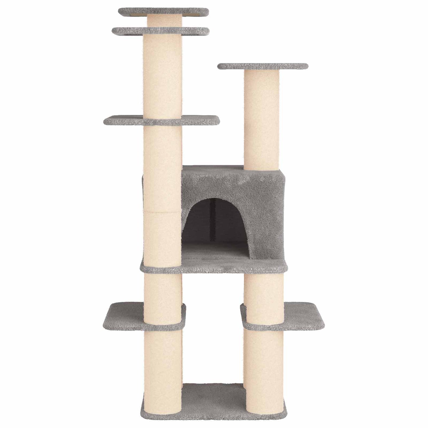 Kattetræ med sisal klatreposter Lysegrå 161 cm