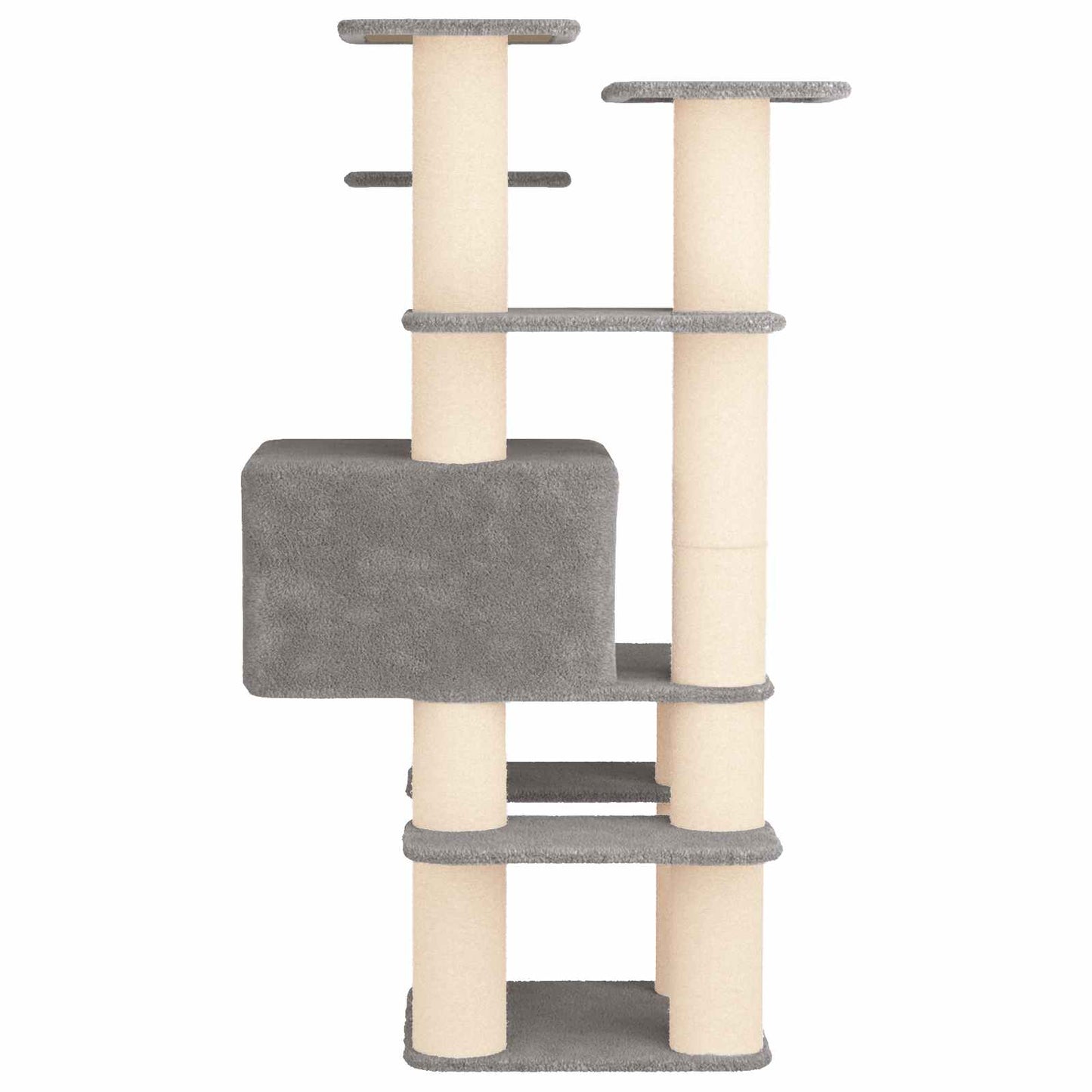 Kattetræ med sisal klatreposter Lysegrå 161 cm