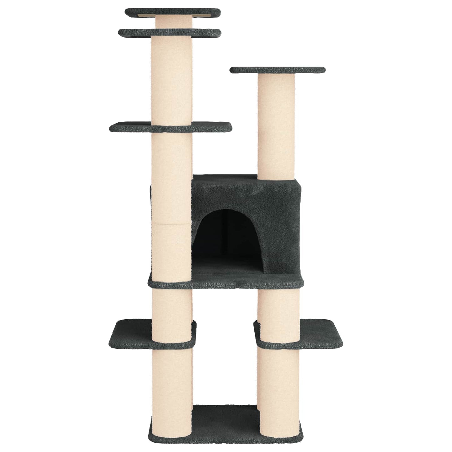 Kattetræ med sisal klatreposter Mørkegrå 161 cm