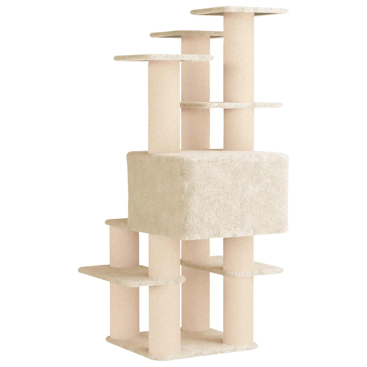 Kattetræ med sisal klatreposter Cremefarvet 161 cm