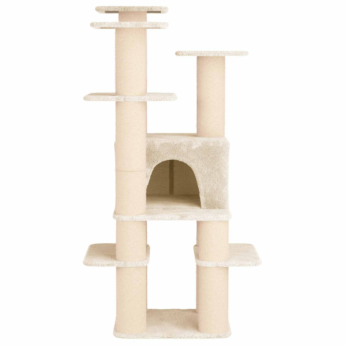 Kattetræ med sisal klatreposter Cremefarvet 161 cm