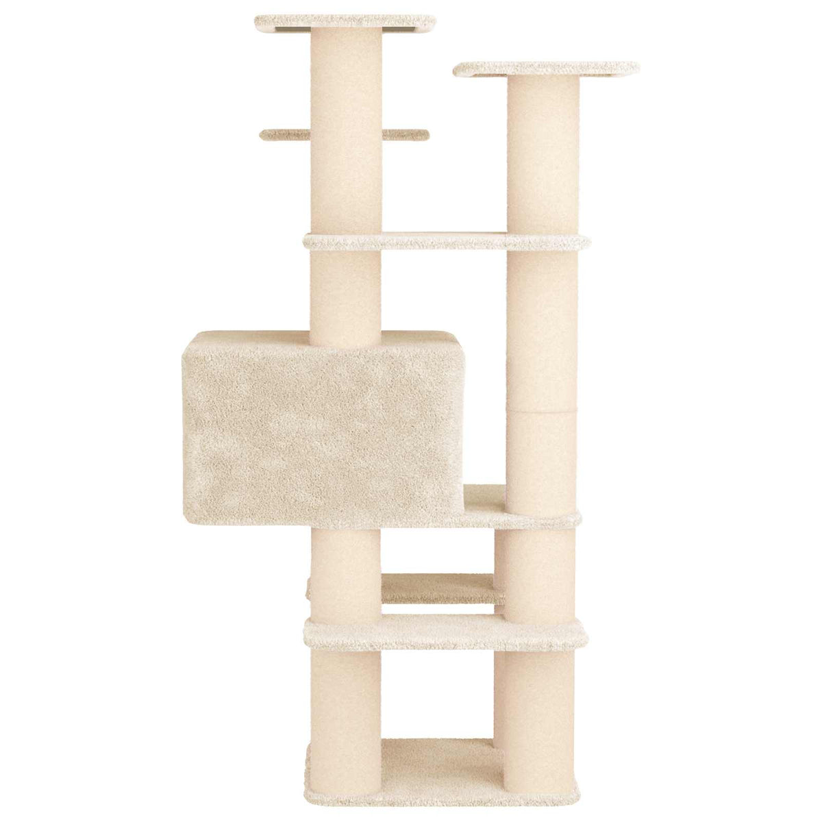 Kattetræ med sisal klatreposter Cremefarvet 161 cm