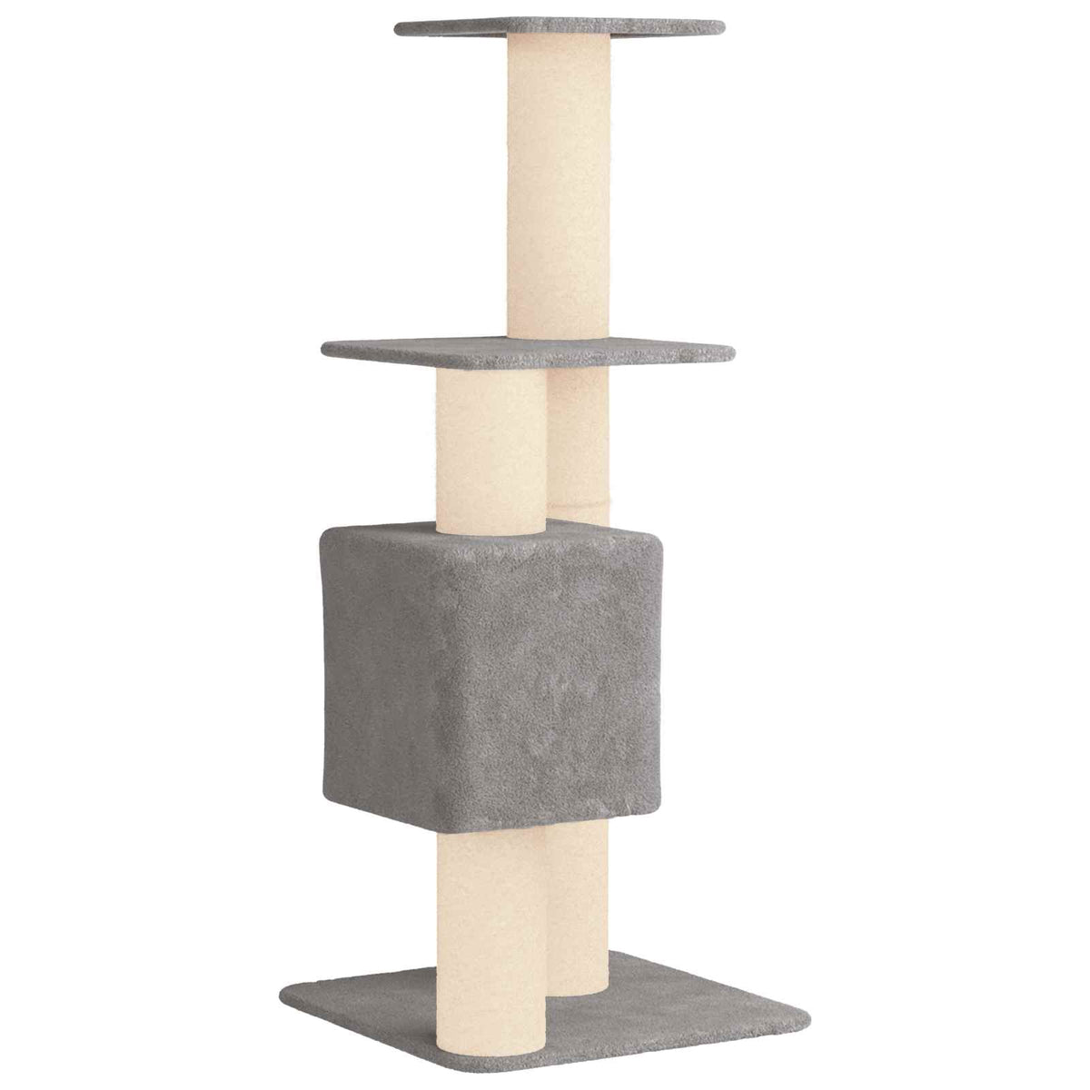 Kattetræ med sisal klatreposter Lysegrå 137 cm
