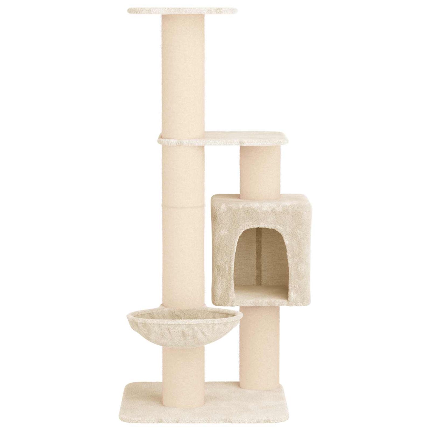 Kattetræ med sisal klatreposter Cremefarvet 137 cm