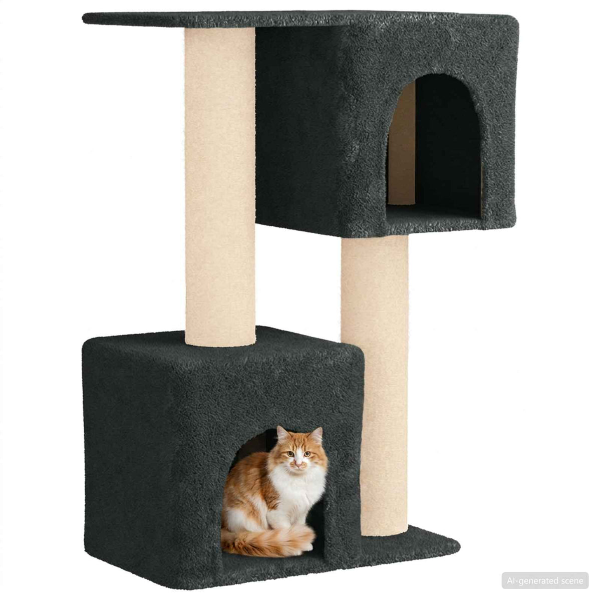 Kattetræ med sisal klatreposter Mørkegrå 114 cm