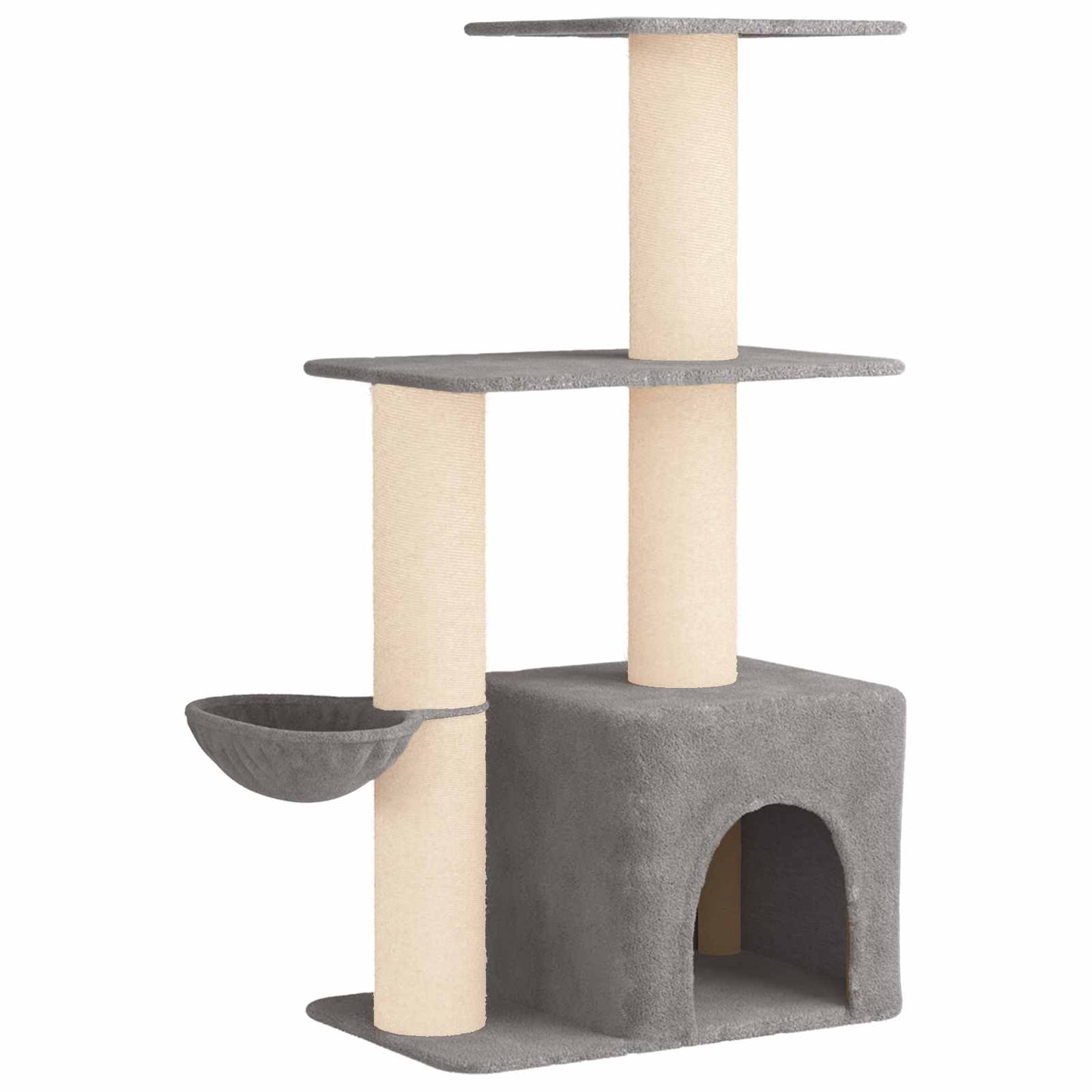 Kattetræ med sisal klatreposter Lysegrå 133 cm