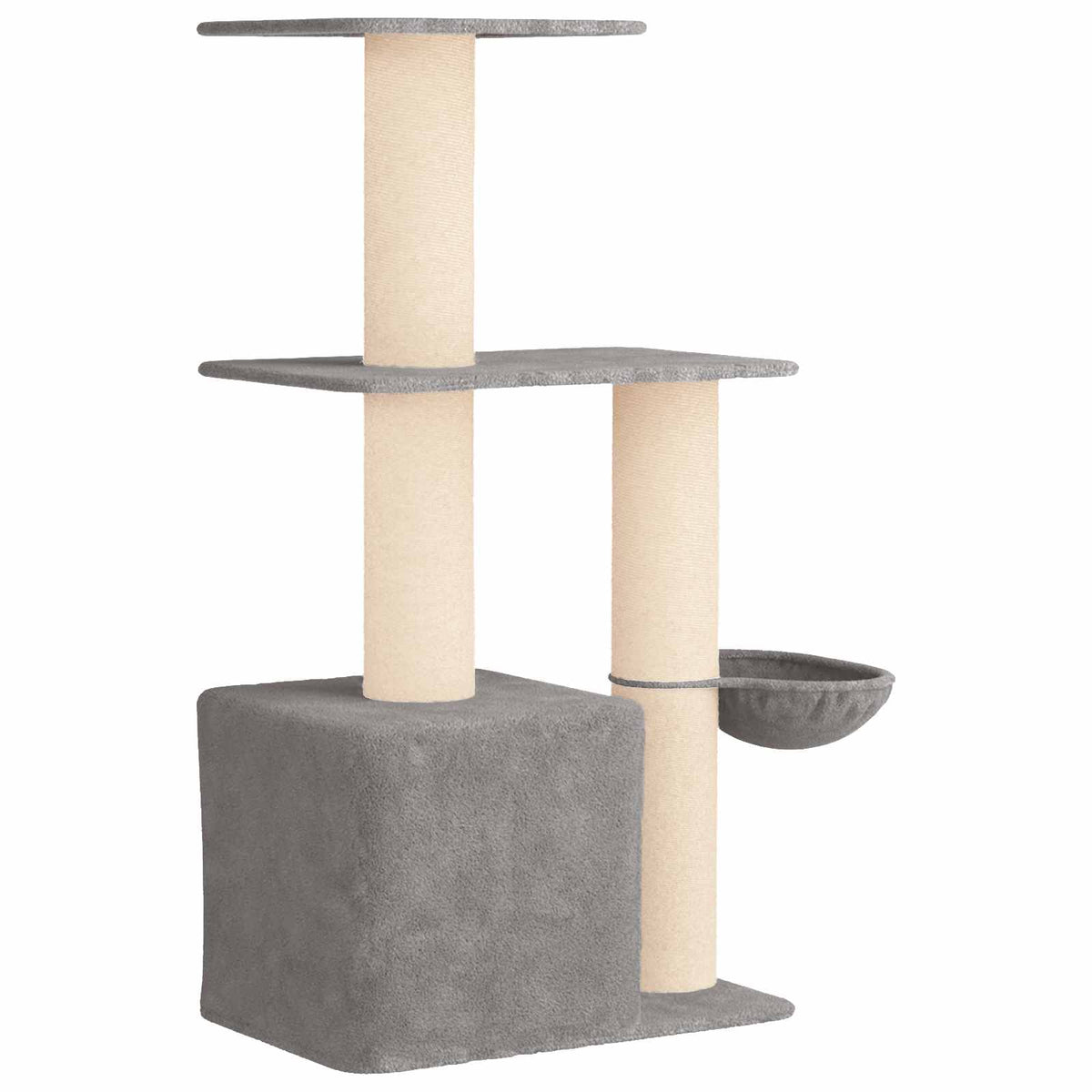 Kattetræ med sisal klatreposter Lysegrå 133 cm