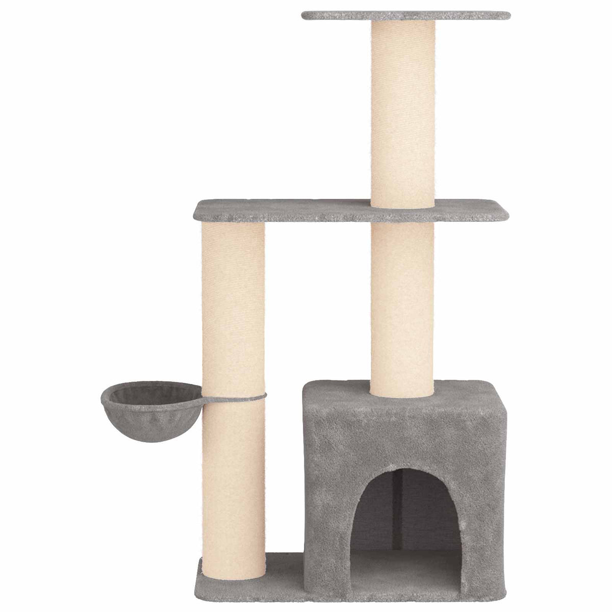 Kattetræ med sisal klatreposter Lysegrå 133 cm